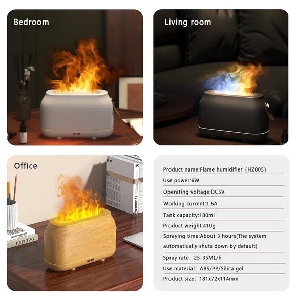 Diffuser with Flame Display Includes Essential Oil kit. Both NWOT - Picture 5 of 6